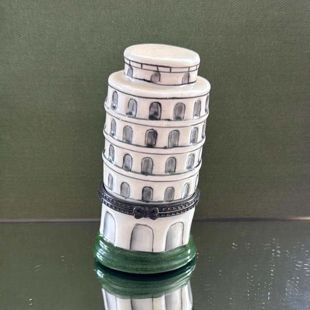 Vintage Leaning Tower Trinket Box